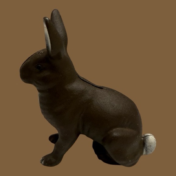 Other - Vintage Cast Iron Bunny Jack Rabbit Slotted Coin Bank